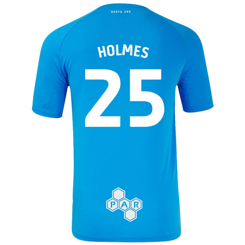 Kandiny Niño Camiseta Duane Holmes #25 Azul Cielo 2ª Equipación 2024/25 La Camisa Chile