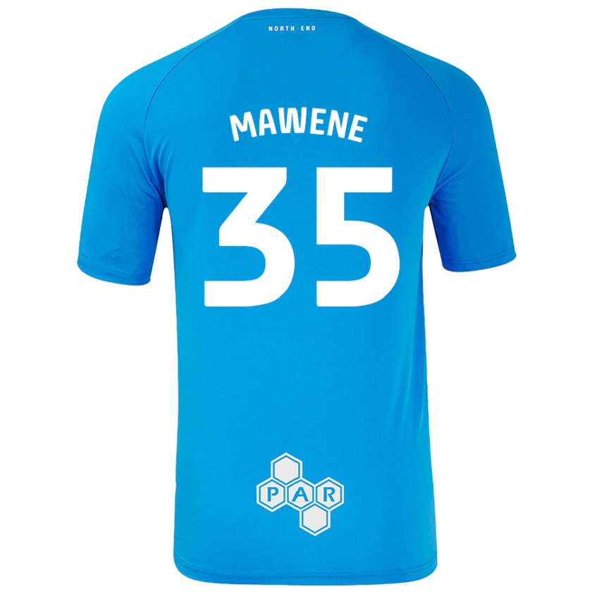 Kandiny Niño Camiseta Noah Mawene #35 Azul Cielo 2ª Equipación 2024/25 La Camisa Chile