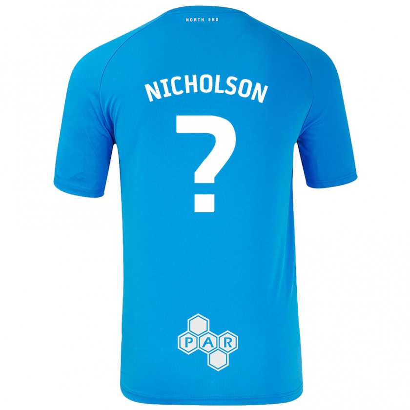 Kandiny Niño Camiseta Joseph Nicholson #0 Azul Cielo 2ª Equipación 2024/25 La Camisa Chile