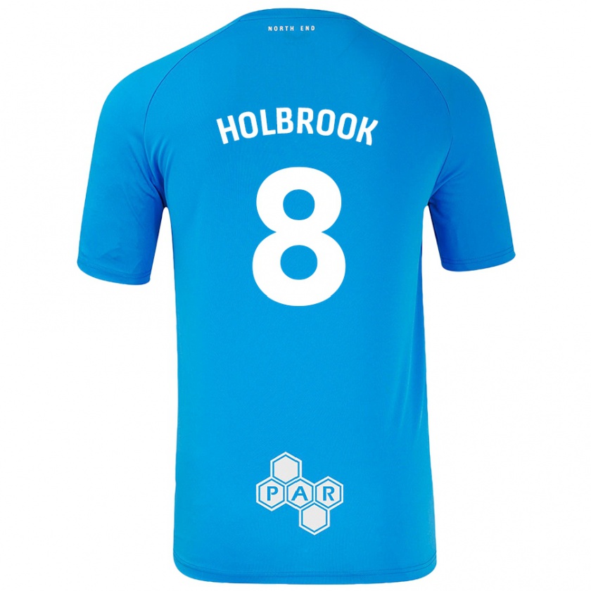 Kandiny Niño Camiseta Jess Holbrook #8 Azul Cielo 2ª Equipación 2024/25 La Camisa Chile