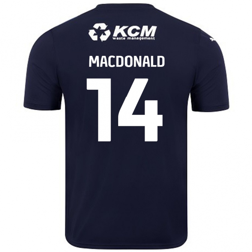 Kandiny Niño Camiseta Alex Macdonald #14 Azul Marino 2ª Equipación 2024/25 La Camisa Chile