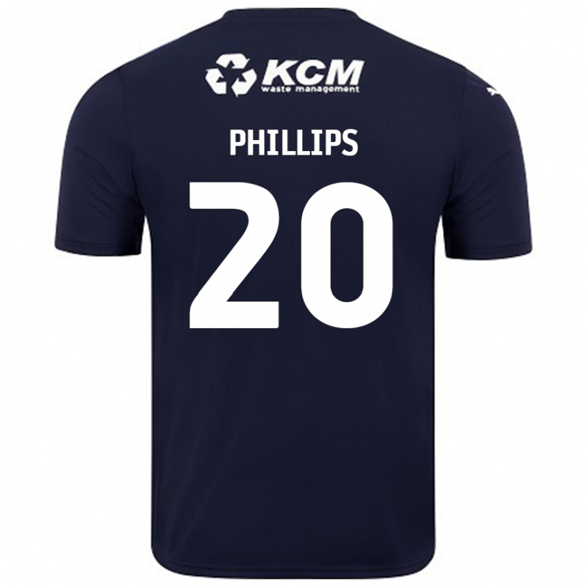 Kandiny Niño Camiseta Dillon Phillips #20 Azul Marino 2ª Equipación 2024/25 La Camisa Chile