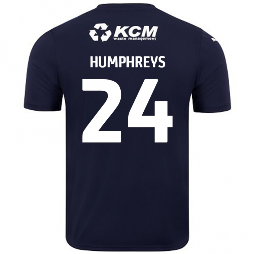 Kandiny Niño Camiseta Cameron Humphreys #24 Azul Marino 2ª Equipación 2024/25 La Camisa Chile