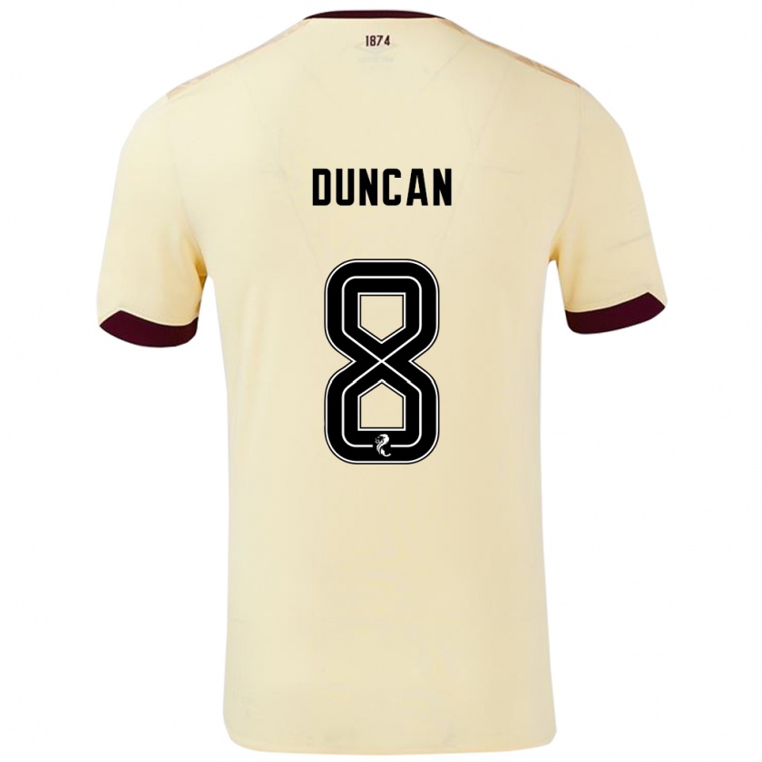 Kandiny Niño Camiseta Ryan Duncan #8 Crema Burdeos 2ª Equipación 2024/25 La Camisa Chile