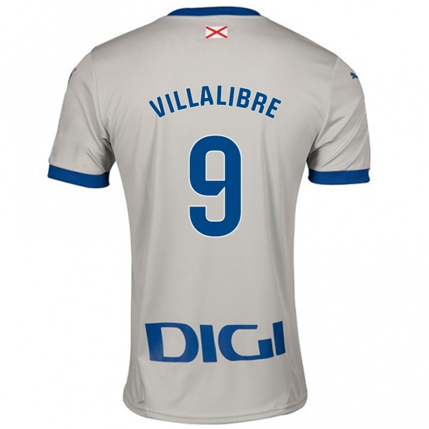 Kandiny Niño Camiseta Asier Villalibre #9 Gris Claro 2ª Equipación 2024/25 La Camisa Chile