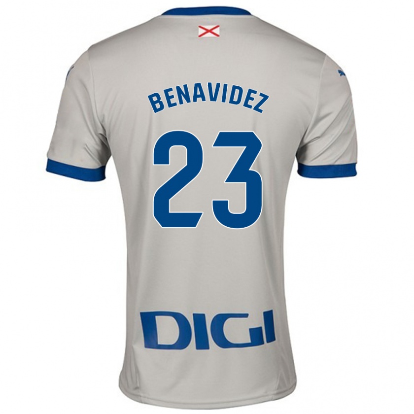 Kandiny Niño Camiseta Carlos Benavidez #23 Gris Claro 2ª Equipación 2024/25 La Camisa Chile