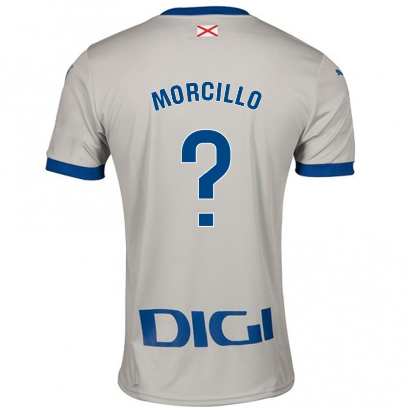 Kandiny Niño Camiseta Diego Morcillo #0 Gris Claro 2ª Equipación 2024/25 La Camisa Chile