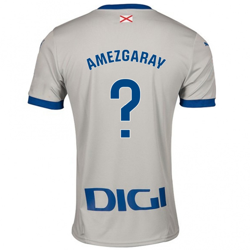 Kandiny Niño Camiseta Ander Amezgaray #0 Gris Claro 2ª Equipación 2024/25 La Camisa Chile