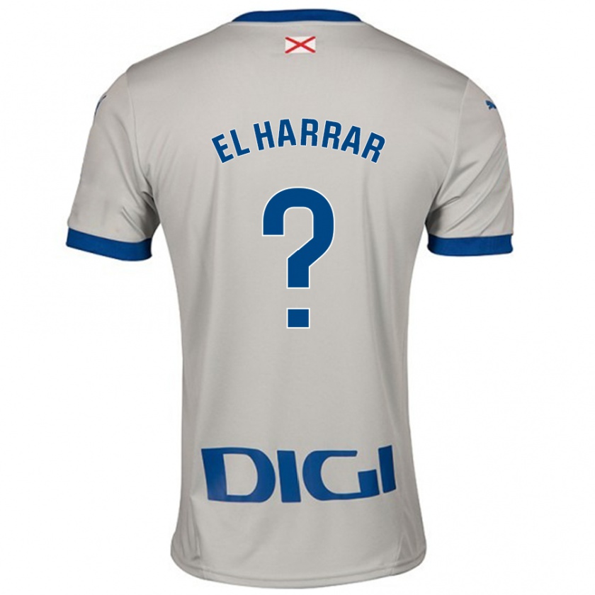 Kandiny Niño Camiseta Mohamed El Harrar #0 Gris Claro 2ª Equipación 2024/25 La Camisa Chile