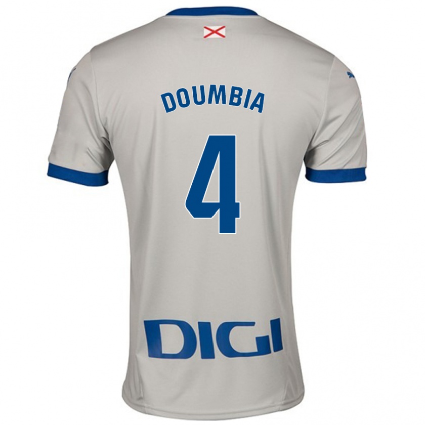 Kandiny Niño Camiseta Daouda Doumbia #4 Gris Claro 2ª Equipación 2024/25 La Camisa Chile