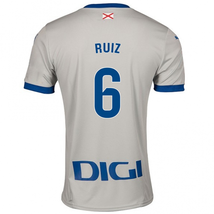 Kandiny Niño Camiseta Markel Ruiz #6 Gris Claro 2ª Equipación 2024/25 La Camisa Chile