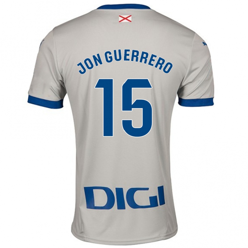 Kandiny Niño Camiseta Julen Jon Guerrero #15 Gris Claro 2ª Equipación 2024/25 La Camisa Chile