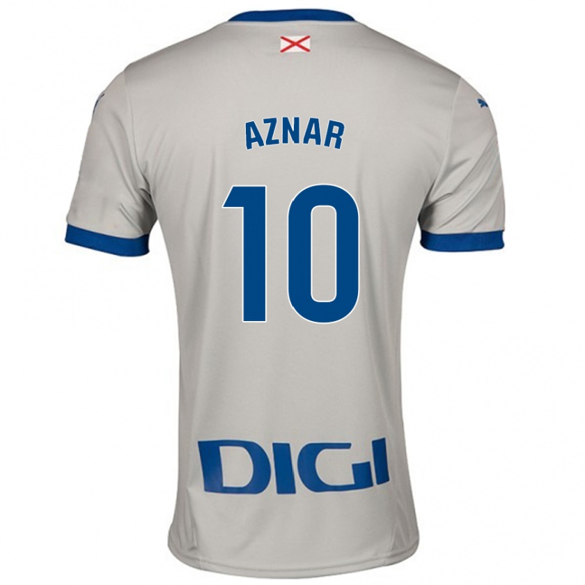 Kandiny Niño Camiseta Alba Aznar #10 Gris Claro 2ª Equipación 2024/25 La Camisa Chile