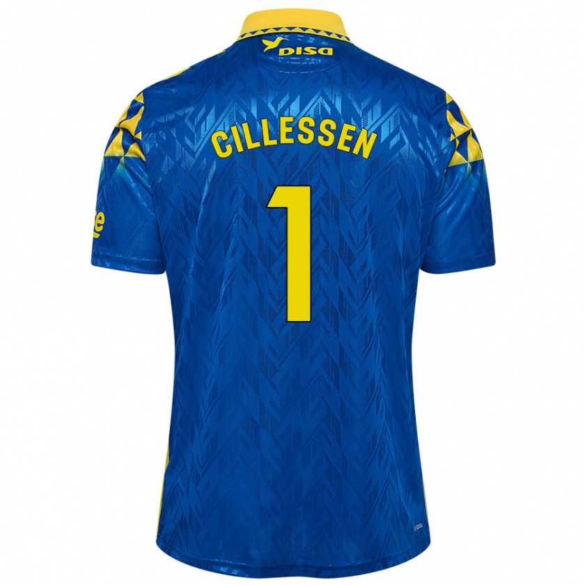 Kandiny Niño Camiseta Jasper Cillessen #1 Azul Amarillo 2ª Equipación 2024/25 La Camisa Chile