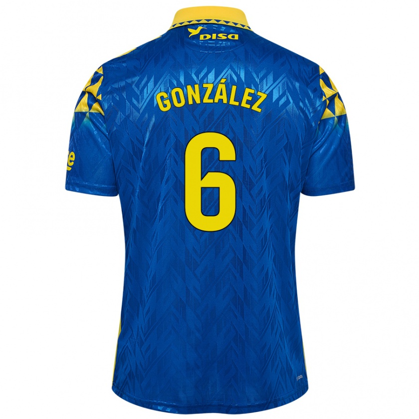 Kandiny Niño Camiseta Fabio González #6 Azul Amarillo 2ª Equipación 2024/25 La Camisa Chile