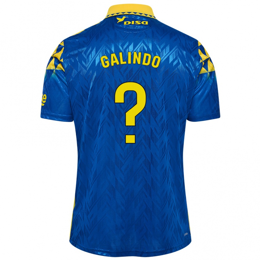 Kandiny Niño Camiseta Cristian Galindo #0 Azul Amarillo 2ª Equipación 2024/25 La Camisa Chile