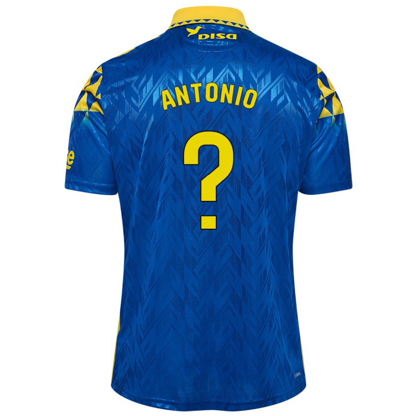 Kandiny Niño Camiseta Antonio Hernández #0 Azul Amarillo 2ª Equipación 2024/25 La Camisa Chile