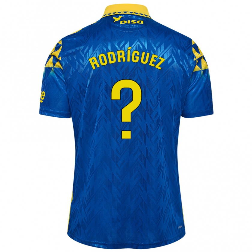 Kandiny Niño Camiseta David Rodríguez #0 Azul Amarillo 2ª Equipación 2024/25 La Camisa Chile