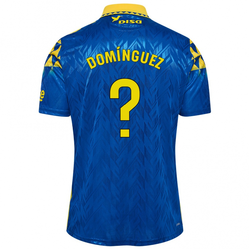 Kandiny Niño Camiseta Carlos Domínguez #0 Azul Amarillo 2ª Equipación 2024/25 La Camisa Chile