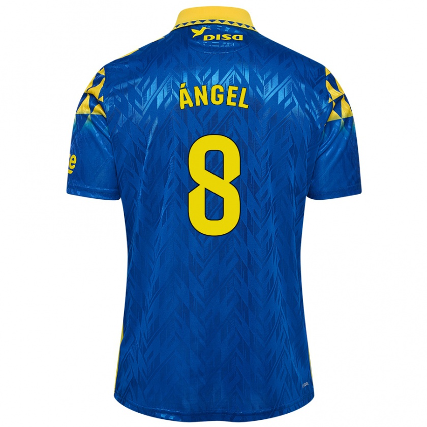 Kandiny Niño Camiseta José Ángel #8 Azul Amarillo 2ª Equipación 2024/25 La Camisa Chile