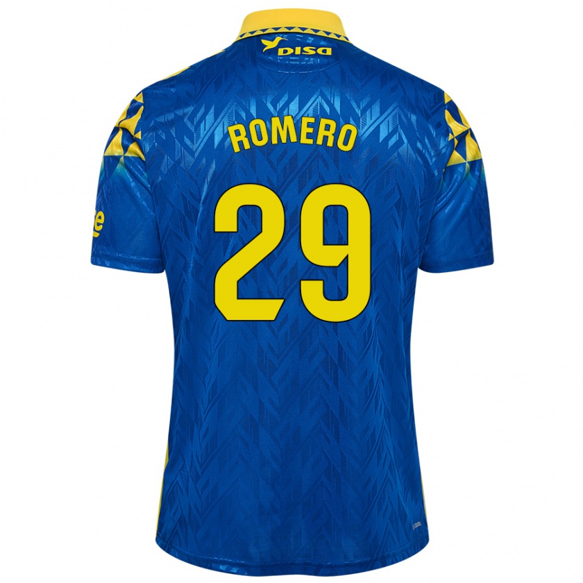 Kandiny Niño Camiseta Elías Romero #29 Azul Amarillo 2ª Equipación 2024/25 La Camisa Chile