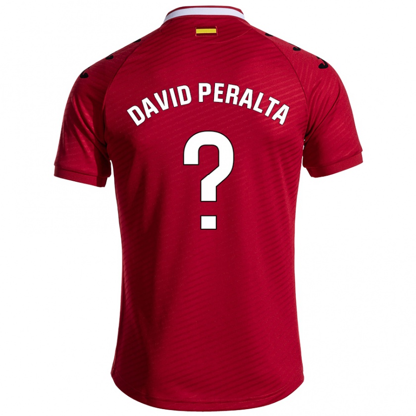 Kandiny Niño Camiseta Juan David Peralta #0 Rojo Oscuro 2ª Equipación 2024/25 La Camisa Chile