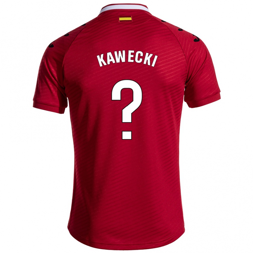 Kandiny Niño Camiseta Luis Kawecki #0 Rojo Oscuro 2ª Equipación 2024/25 La Camisa Chile