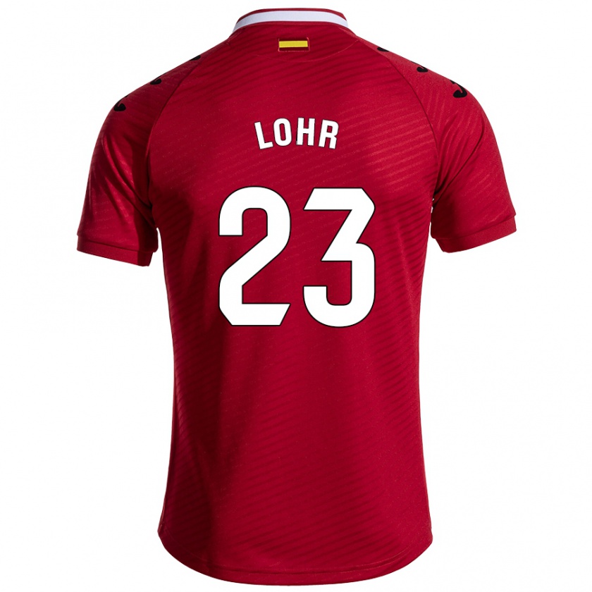 Kandiny Niño Camiseta Luca Lohr #23 Rojo Oscuro 2ª Equipación 2024/25 La Camisa Chile