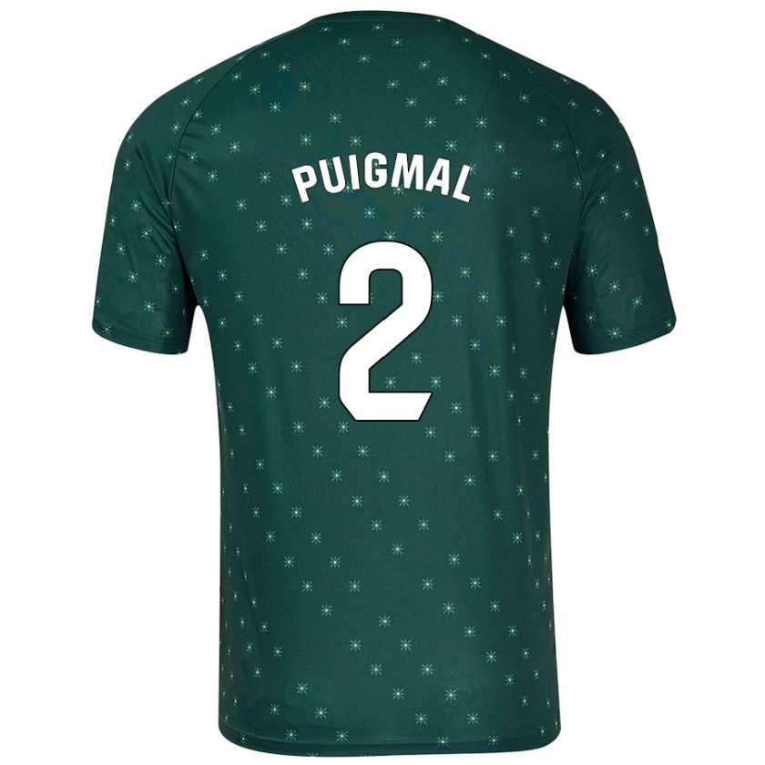 Kandiny Niño Camiseta Arnau Puigmal #2 Verde Oscuro 2ª Equipación 2024/25 La Camisa Chile