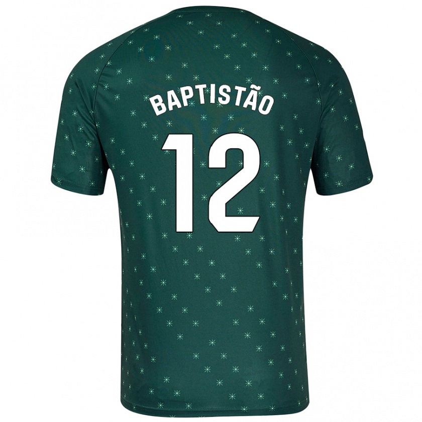 Kandiny Niño Camiseta Léo Baptistão #12 Verde Oscuro 2ª Equipación 2024/25 La Camisa Chile