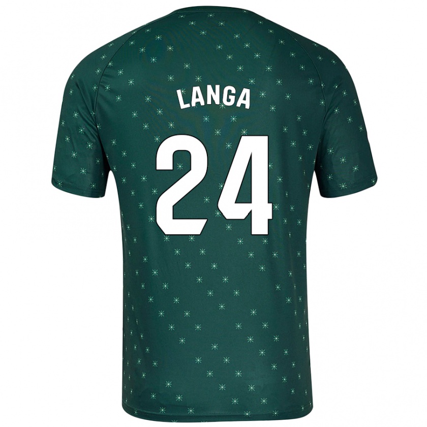 Kandiny Niño Camiseta Bruno Langa #24 Verde Oscuro 2ª Equipación 2024/25 La Camisa Chile