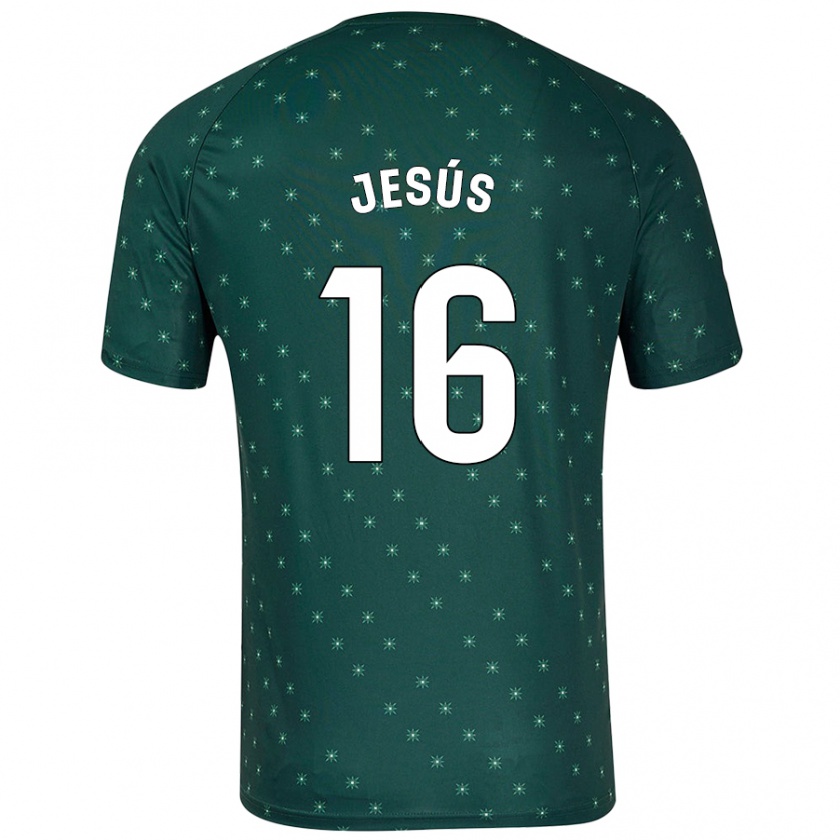 Kandiny Niño Camiseta Antonio Jesús #16 Verde Oscuro 2ª Equipación 2024/25 La Camisa Chile