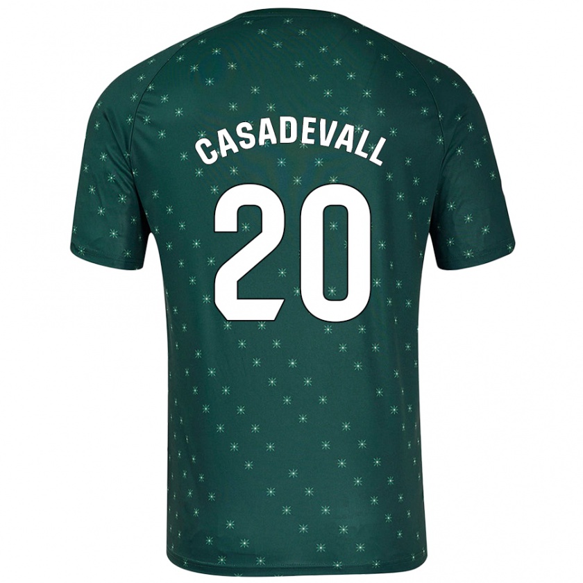 Kandiny Niño Camiseta Marçal Casadevall #20 Verde Oscuro 2ª Equipación 2024/25 La Camisa Chile