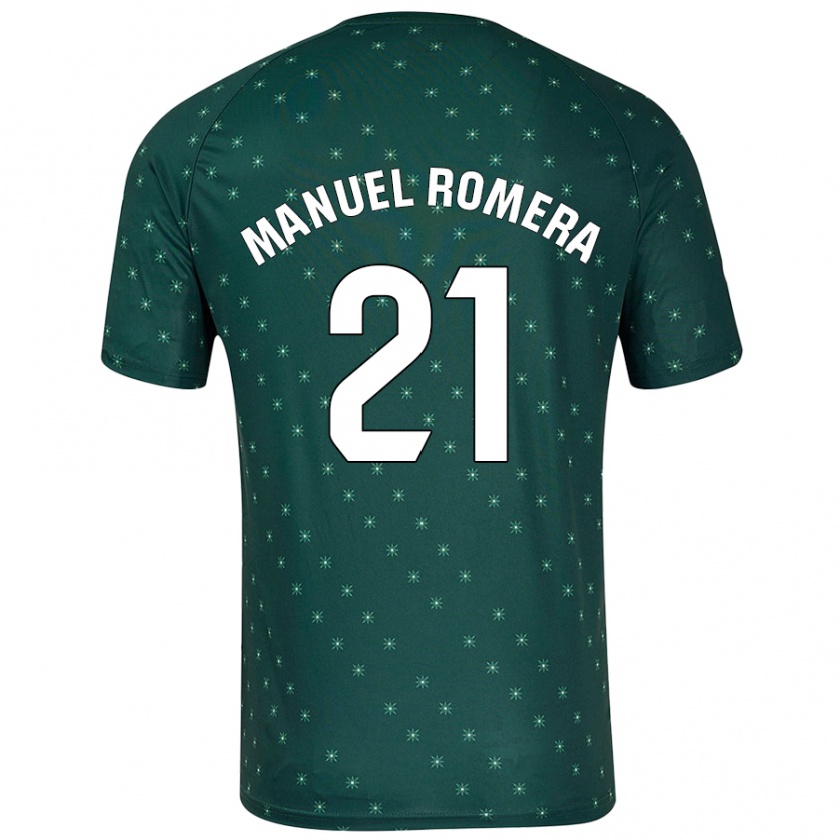 Kandiny Niño Camiseta José Manuel Romera #21 Verde Oscuro 2ª Equipación 2024/25 La Camisa Chile