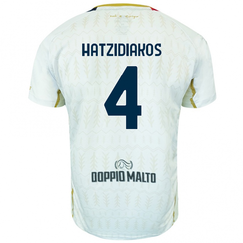 Kandiny Niño Camiseta Pantelis Hatzidiakos #4 Blanco 2ª Equipación 2024/25 La Camisa Chile