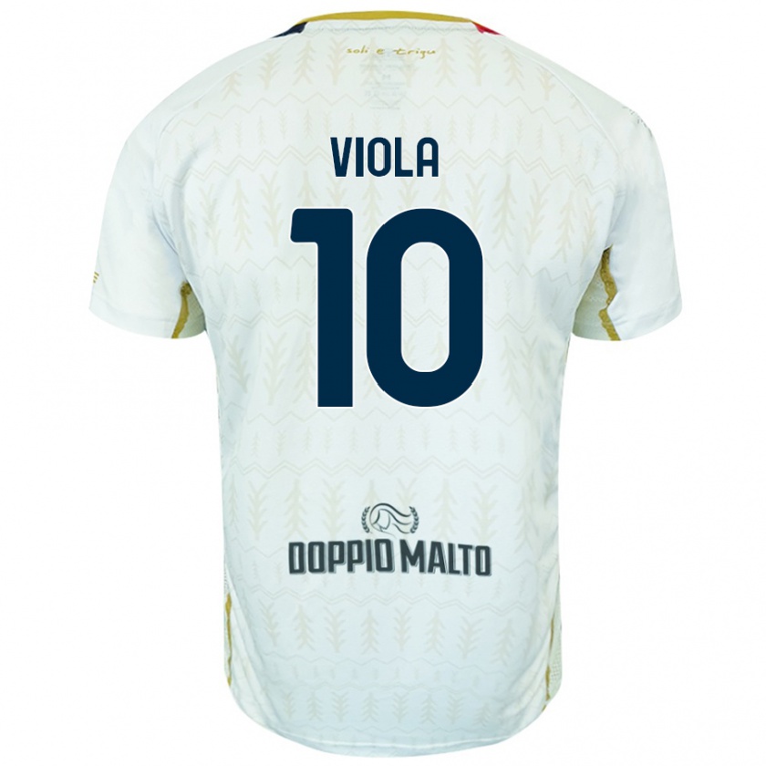 Kandiny Niño Camiseta Nicolas Viola #10 Blanco 2ª Equipación 2024/25 La Camisa Chile