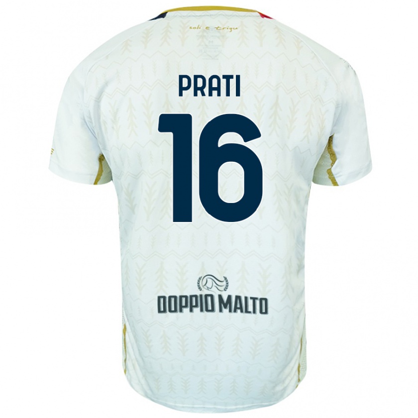 Kandiny Niño Camiseta Matteo Prati #16 Blanco 2ª Equipación 2024/25 La Camisa Chile