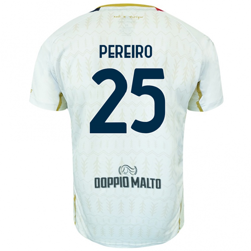 Kandiny Niño Camiseta Gastón Pereiro #25 Blanco 2ª Equipación 2024/25 La Camisa Chile