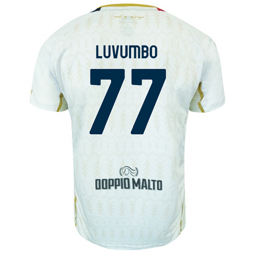 Kandiny Niño Camiseta Zito Luvumbo #77 Blanco 2ª Equipación 2024/25 La Camisa Chile