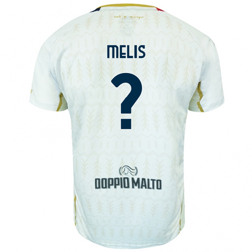 Kandiny Niño Camiseta Gabriele Melis #0 Blanco 2ª Equipación 2024/25 La Camisa Chile