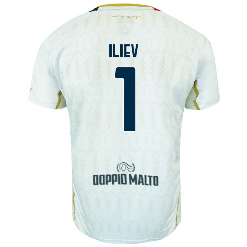 Kandiny Niño Camiseta Velizar-Iliya Iliev #1 Blanco 2ª Equipación 2024/25 La Camisa Chile