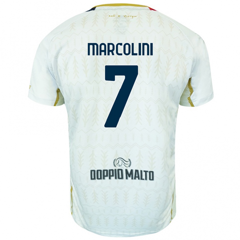 Kandiny Niño Camiseta Diego Marcolini #7 Blanco 2ª Equipación 2024/25 La Camisa Chile