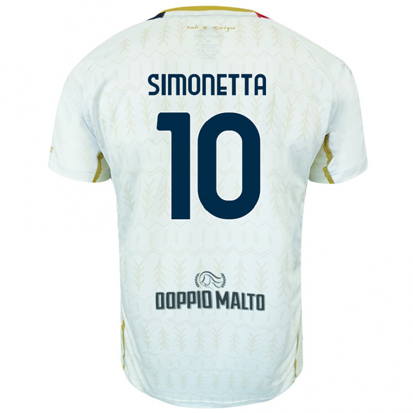 Kandiny Niño Camiseta Jacopo Simonetta #10 Blanco 2ª Equipación 2024/25 La Camisa Chile