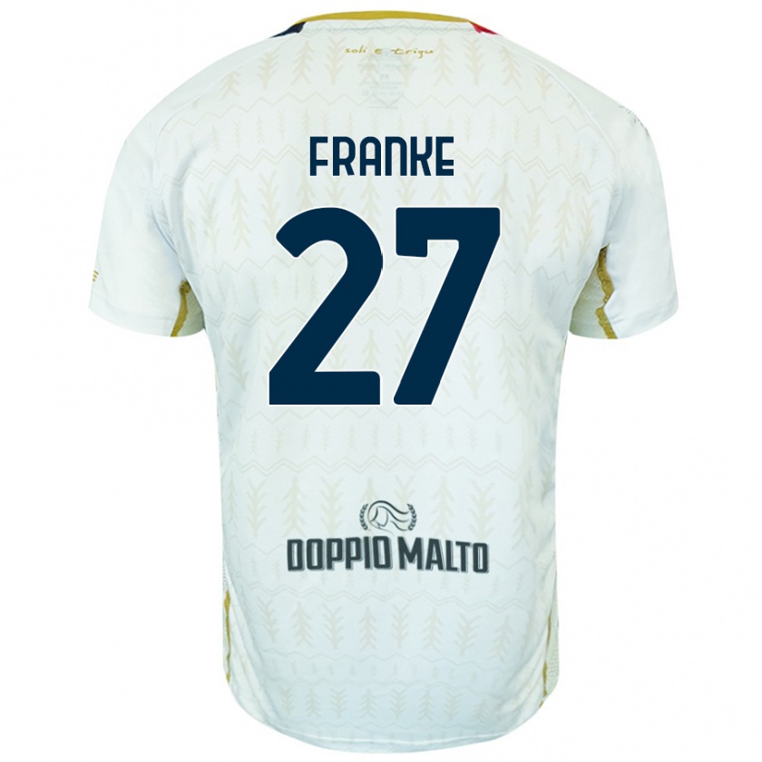 Kandiny Niño Camiseta Antoni Franke #27 Blanco 2ª Equipación 2024/25 La Camisa Chile