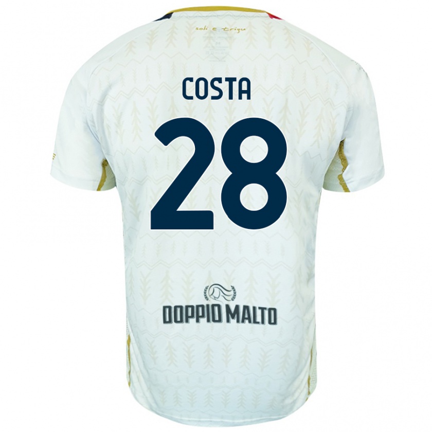 Kandiny Niño Camiseta Luca Costa #28 Blanco 2ª Equipación 2024/25 La Camisa Chile