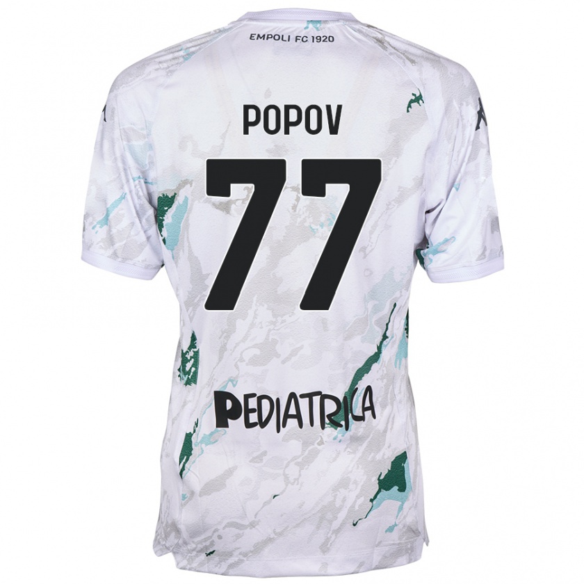 Kandiny Niño Camiseta Bogdan Popov #77 Gris 2ª Equipación 2024/25 La Camisa Chile