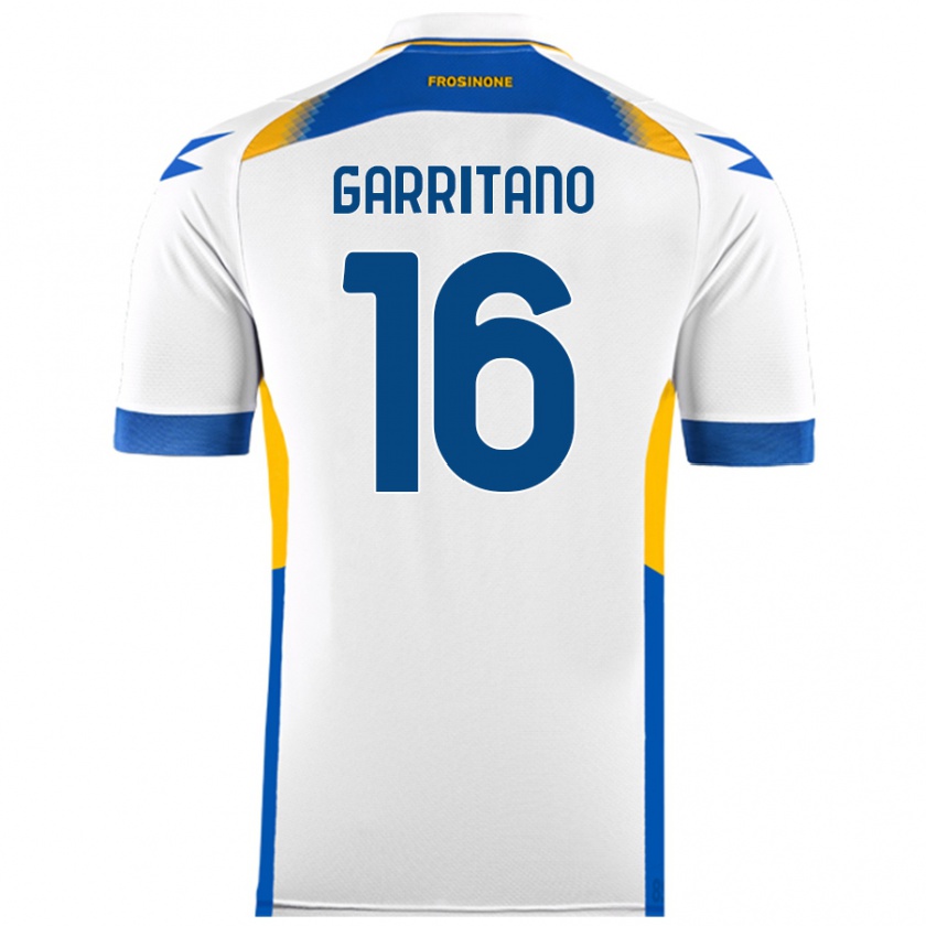 Kandiny Niño Camiseta Luca Garritano #16 Blanco 2ª Equipación 2024/25 La Camisa Chile