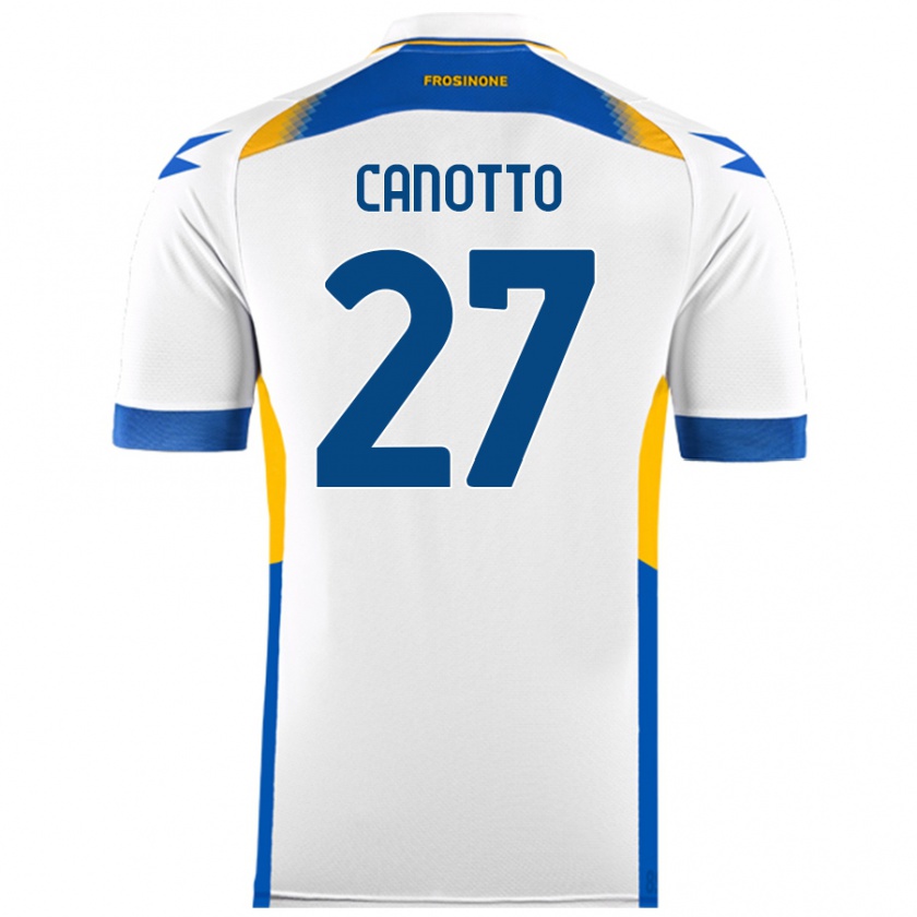 Kandiny Niño Camiseta Luigi Canotto #27 Blanco 2ª Equipación 2024/25 La Camisa Chile