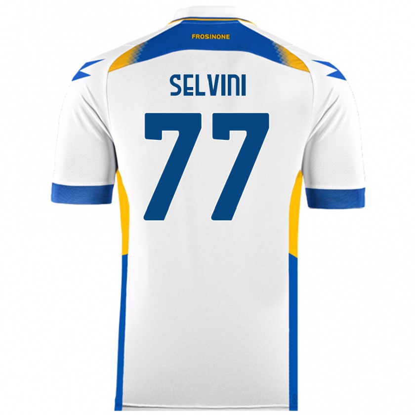 Kandiny Niño Camiseta Alessandro Selvini #77 Blanco 2ª Equipación 2024/25 La Camisa Chile