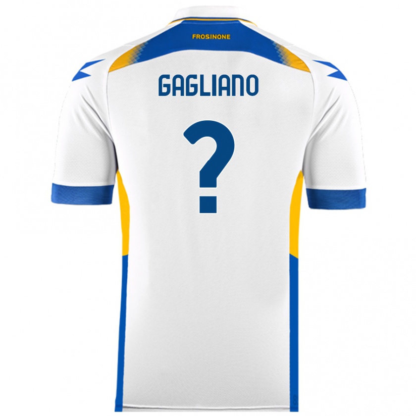 Kandiny Niño Camiseta Mattia Gagliano #0 Blanco 2ª Equipación 2024/25 La Camisa Chile